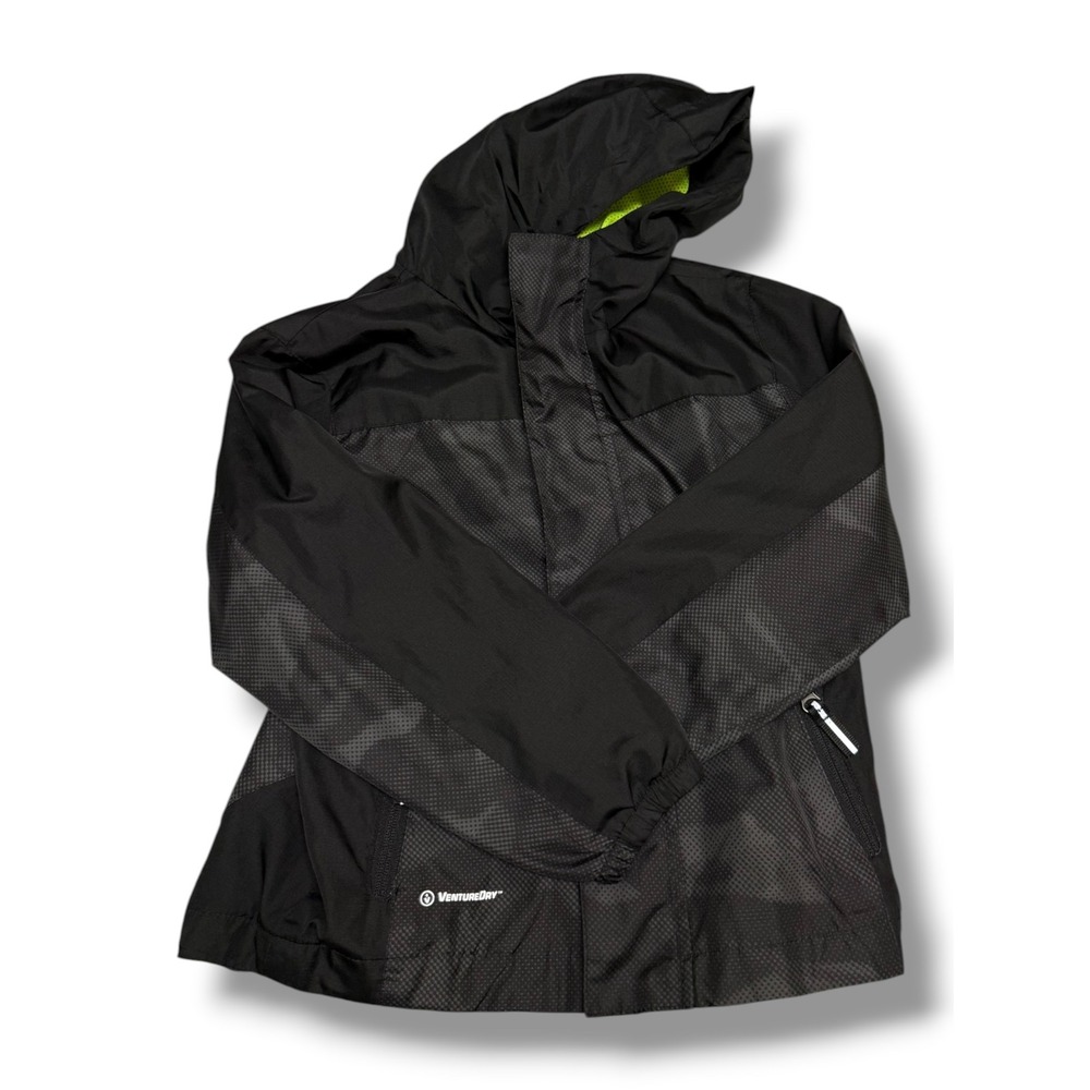 C9 by Champion VentureDry Kids Black Hooded Windbreaker Jacket Reflective XS 4-5